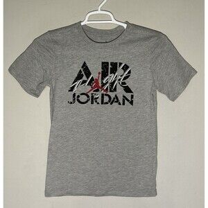 Nike Air Jordan Boys YOUTH Age 12-13 T-Shirt Sz Large Jumpman Heather Gray